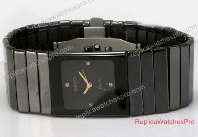 Rado Diastar Replica Watch Black Ceramic Strap Black Dial